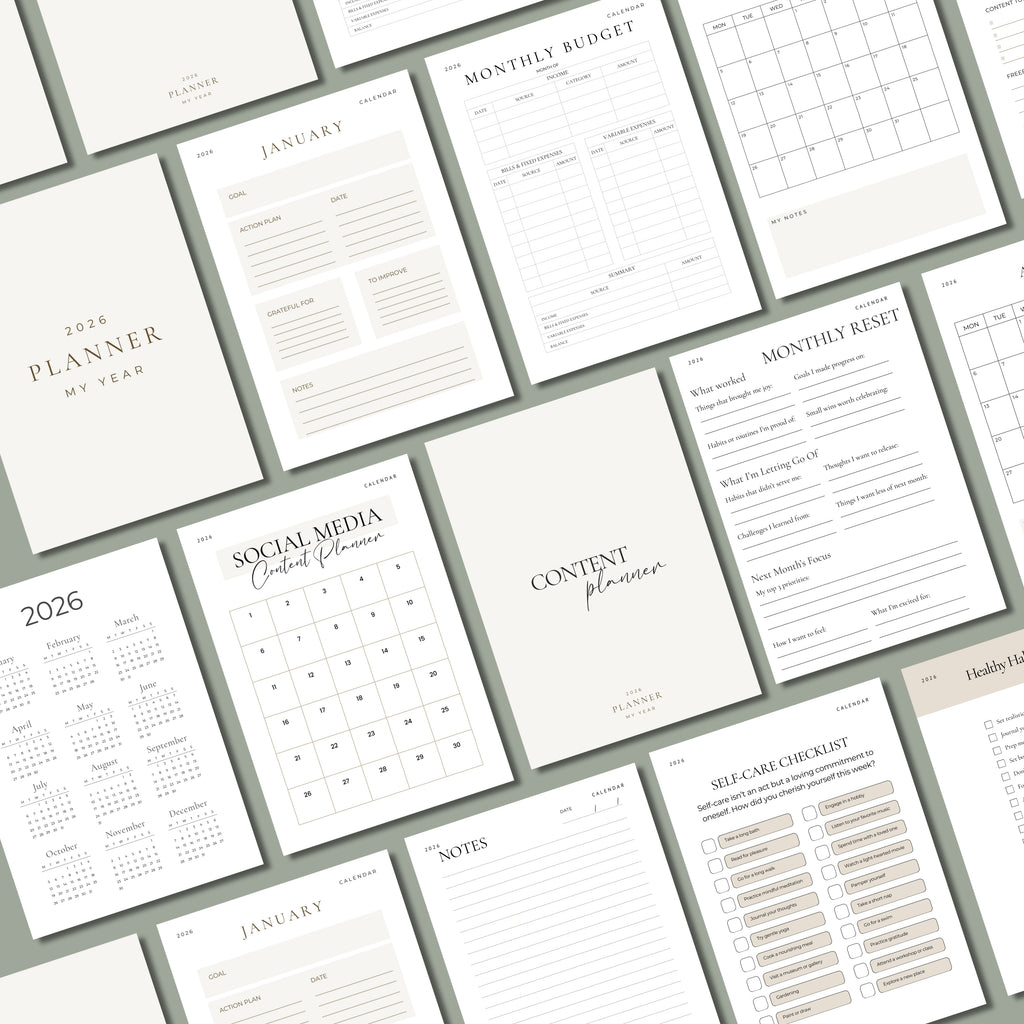 2026 Fillable Planner PDF — Editable Digital Planner for Productivity & Planning