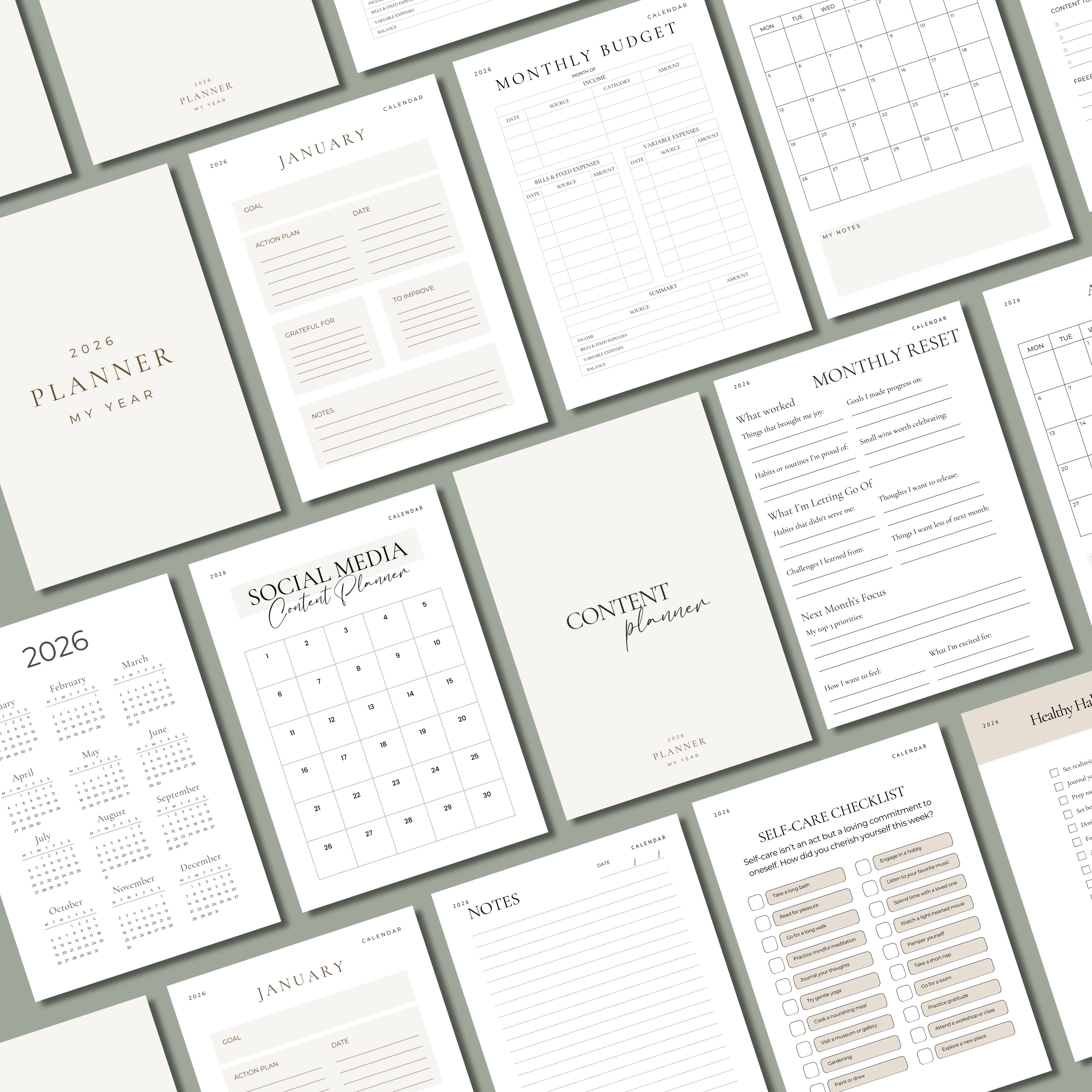 2026 Fillable Planner PDF — Editable Digital Planner for Productivity & Planning