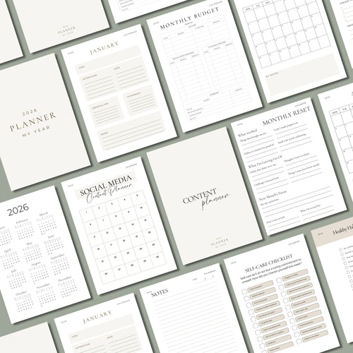 2026 Fillable Planner PDF — Editable Digital Planner for Productivity & Planning